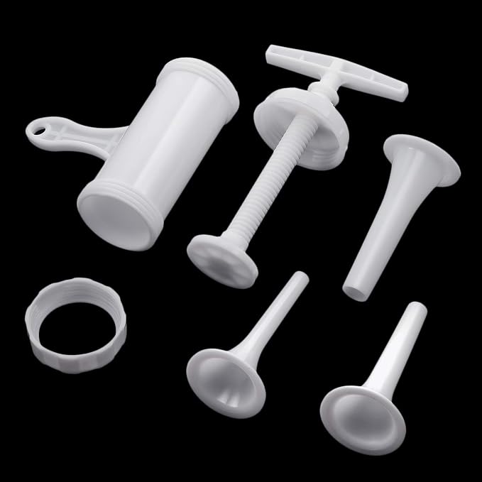Mudder Sausage Stuffer Manual Maker Plastic Meat Filler Funnel Tubes Filling Tool for Hand Operated Food Grinder for Holiday Household Use