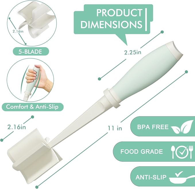2Pack Meat Chopper Hamburger Masher Ground Beef Smasher Utensil Mix Tool | Upgrade Heat Resistant Meat Masher, Nylon Potato Mashers Beef Smasher, Dishwasher Safe Non Stick Mix & Chop Tool Gift-White