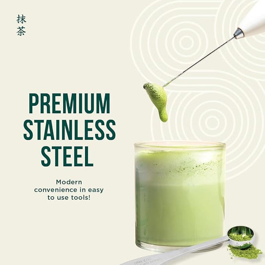Jade Leaf Matcha - Electric Matcha Whisk & Milk Frother - Barista Style Preparation for Foamy Green Tea & Lattes - Great Gift idea