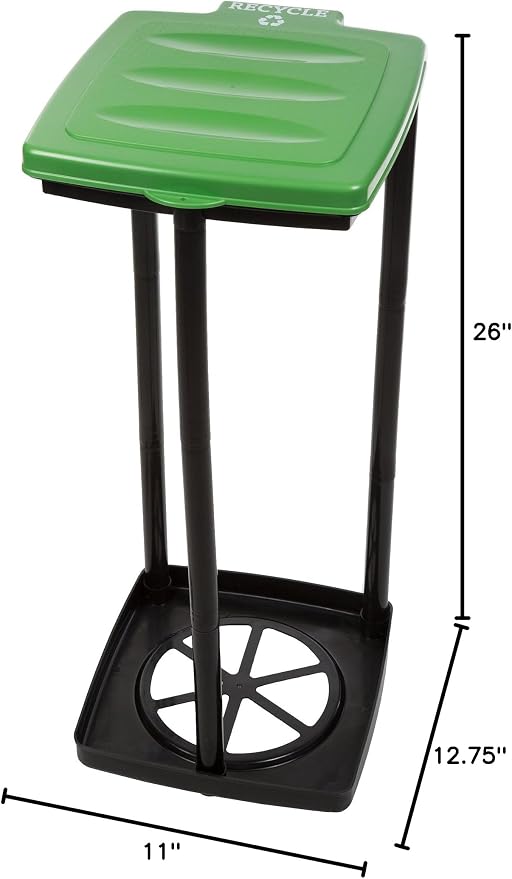 Portable Trash Bag Holder – Collapsible 13-Gallon Garbage Bin for Indoor/Outdoor Use, Camping, Recycling, and Parties – Durable Plastic Trash Can by Wakeman Outdoors (Green)