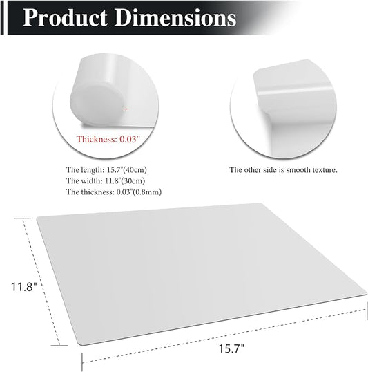 2Pcs 15.7"x 11.8"x 0.03" Frosted Silicone Table Mats, Silicone Placemats for Baking, Jewelry, Painting
