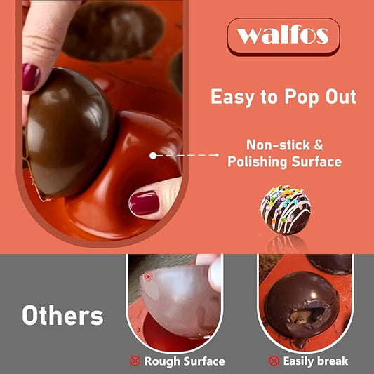 Mini 24-Cavity Semi Circular Silicone Mold, 2 Packs Half Sphere Silicone Baking Molds for Making Jelly, Chocolates and Cake