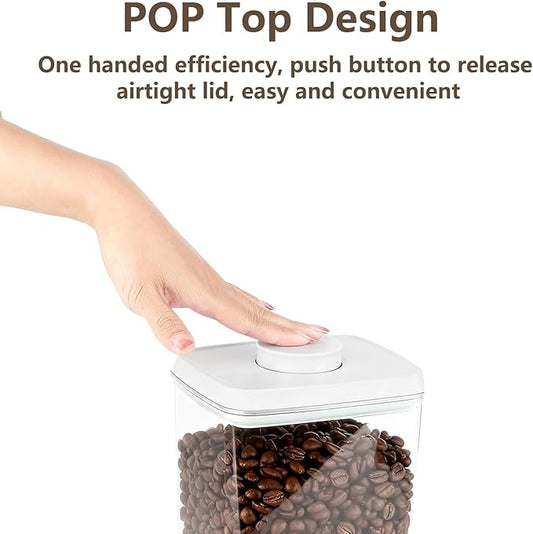 Pop Food Storage Containers Set Large Airtight Food Storage Containers with Pop Lids, Kitchen Pantry Organization and Storage, Cereal, Rice, Flour, Pasta & Snack Container, BPA Free, 2 x 2.8Qt