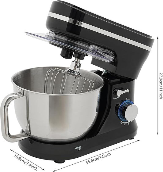Stand Mixer, 380W 8+1 Speed Multifunctional Kitchen Mixer with 1.19gal Stainless Steel Bowl Tilt-Head Meat Grinder Electric Food Mixer with Beater, Dough Hook and Whisk Black for Most Home Cooks