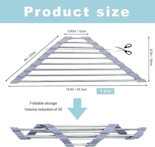Triangle Dish Drying Rack, Corner Sink Caddy, Over The Sink Corner Drainer with Sponge Holder | Foldable, Non-Slip Stainless Steel for Kitchen Sink | Space Saving Design