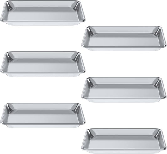 Pack of 6 | 10 in. x 13 in. Quarter Size Aluminum Bun. / Sheet Pan | Ideal for baking, roasting, cooling, prepping, or storing - a must-have in restaurants, bakeries, and busy kitchens.