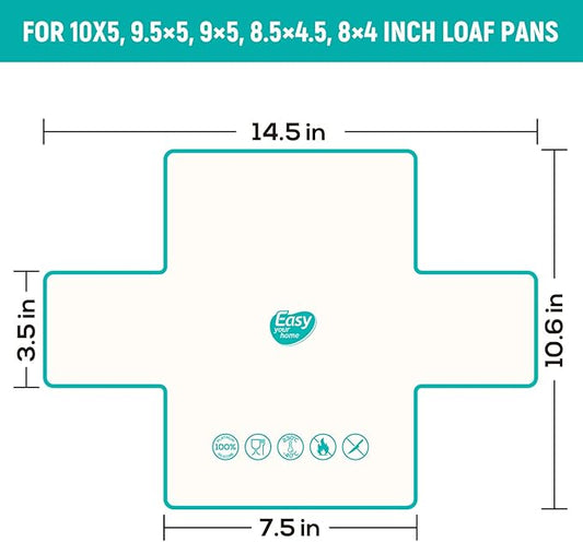 2PCS Silicone Reusable Loaf Pan Liner for Bread Baking, Non-Stick Silicone Bread Sling for Easy Sourdough Transfer, Fits Most 9x5" 9.5x5" Loaf Pans, Baking Accessories, Easy Release & Cleaning