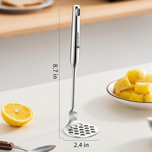 Potato Masher, Mashed Potato Masher, Heavy Duty Stainless Steel Integrated Masher Kitchen Tool Wire Masher, Suitable For Potatoes, Avocados, Beans, Fruits, And Vegetables (Stainless Steel Handle)