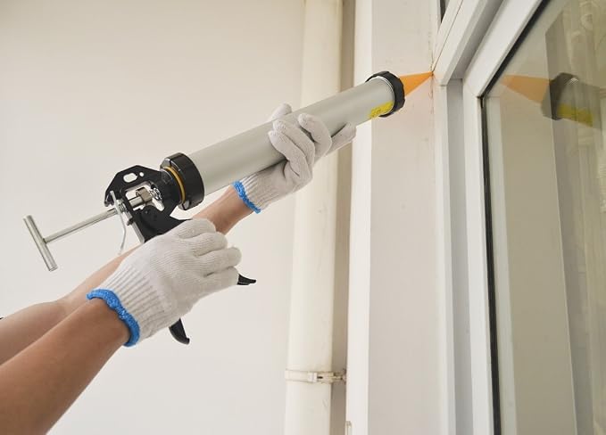 600ml Caulking Gun with Aluminum Barrel for 10oz/20oz Sausage Pack,10oz Cartridge and Bulk Application