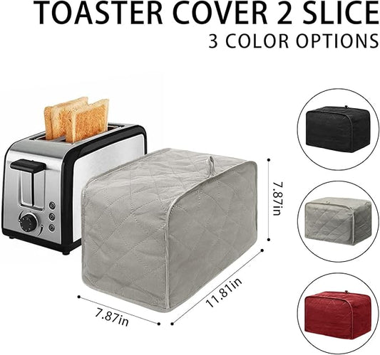 Toaster Cover 2 Slice, Bread Dust Cover & Fingerprint Protection-Polyester & Cotton, Kitchen Small Appliance(Grey)
