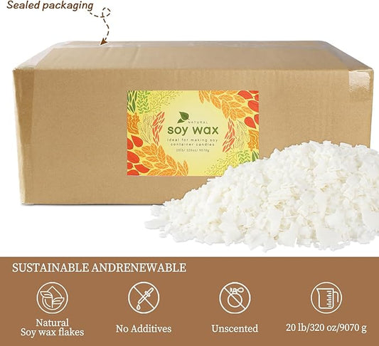 Pure Soy Wax for Making Candle - Pure Nature DIY Soy Wax Flakes -20 Pound Bag…