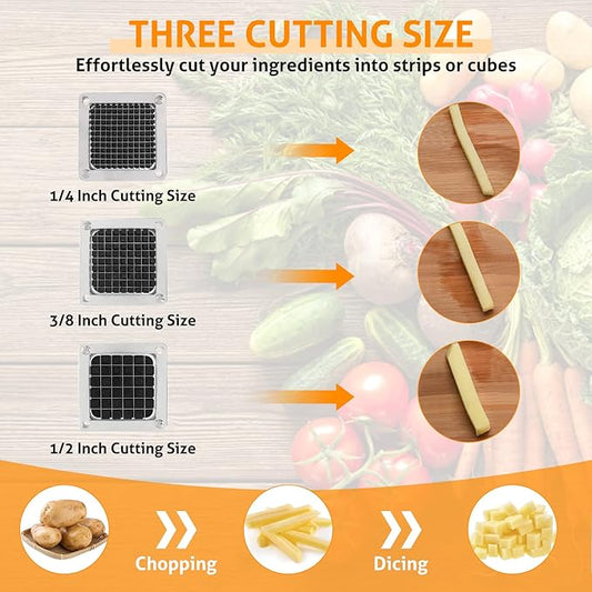 WICHEMI Replacement Chopper Blade 1/4" Blade Commercial Vegetable Chopper Stainless Steel Onion Chopper Dicer Blades and Pusher Block for Tomato Dicer French Fry Cutter