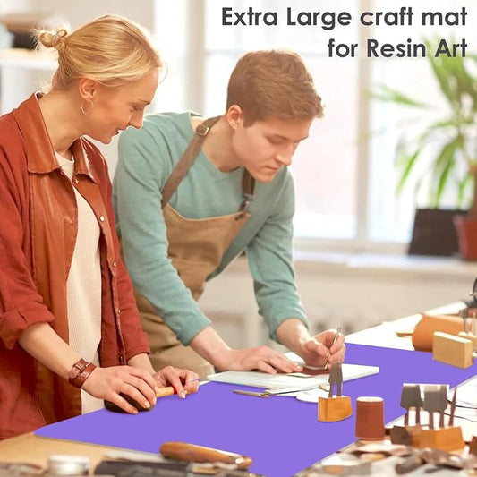 Extra Large Silicone Mats for Kitchen Counter, 27.6'' x 15.7'' Nonskid Silicone Placemats for Kids, Nonstick Purple Silicone Mat for Baking Crafts, Silicone Dab Mat Heat Resistant, 1Pack