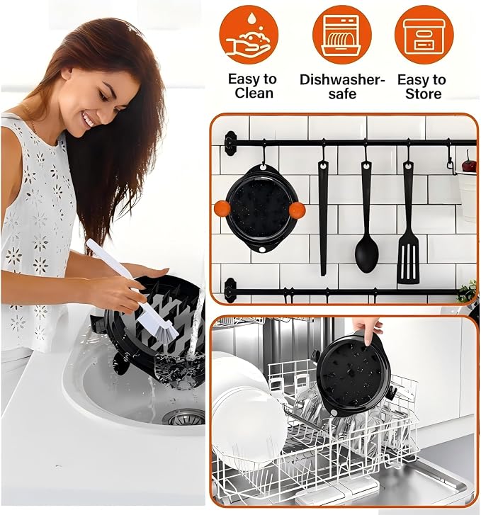 Chicken Shredder Tool Twist Large Chicken Breast Shredder Tool-Meat Shredder Meat Masher for Chicken Ground Beef Pork with Up-grated Stainless Steel Spikes Kitchen Gadgets Essentials (Orange&Black)