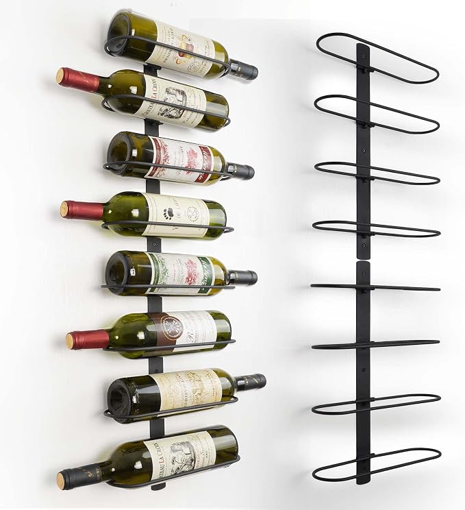 Wine Rack Wall Mounted: 8 Bottles Wine Holder Hanging - Bar Liquor Storage | Wine Organizer of Cabinet Kitchen - Designed for SpaceSaver