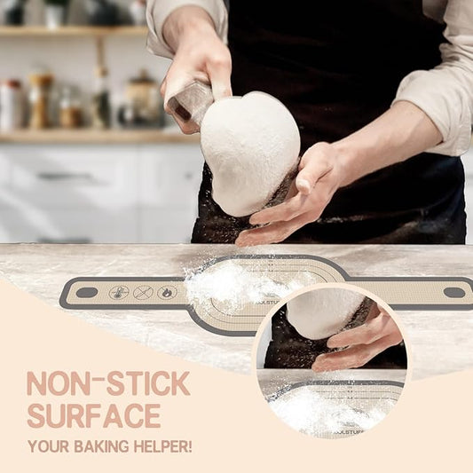 Silicone Bread Sling Oval and Round, 2 PCS Nonstick&Reusable Bread Baking Mats, Easy-To-Clean Dutch Oven Liners, Sourdough Bread Baking Supplies