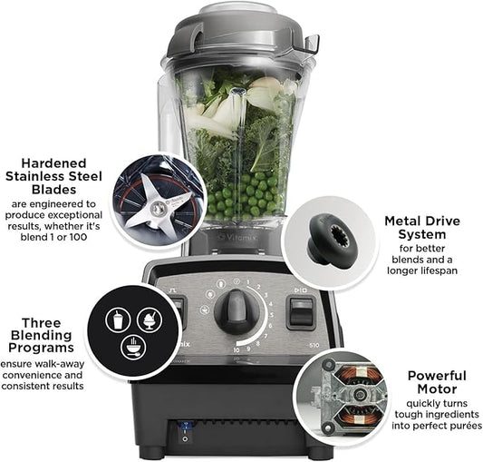 Vitamix Propel 510 Blender with Simply Smoothies Cookbook, 3 Preset Blending Programs, Professional-Grade, 48-oz Container, Red