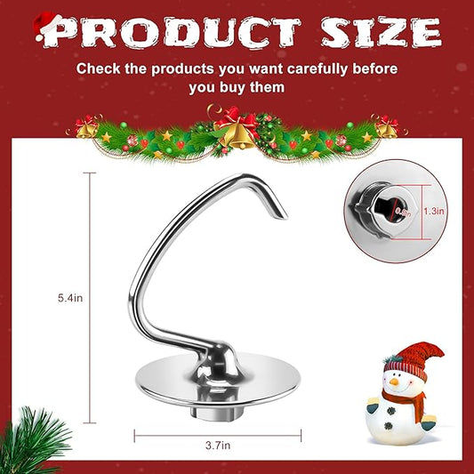 ๐๐ญ๐๐ข๐ง๐ฅ๐๐ฌ๐ฌ ๐๐ญ๐๐๐ฅ ๐๐๐๐๐ Bread Dough Hook 4.5/5.0 QT kitchen mixer attachment,Bread Dough Hook K45DH Replacement for K45 K45SS KSM90 KSM150 KSM5 KSM500 Maker Attachment- by MIFLUS