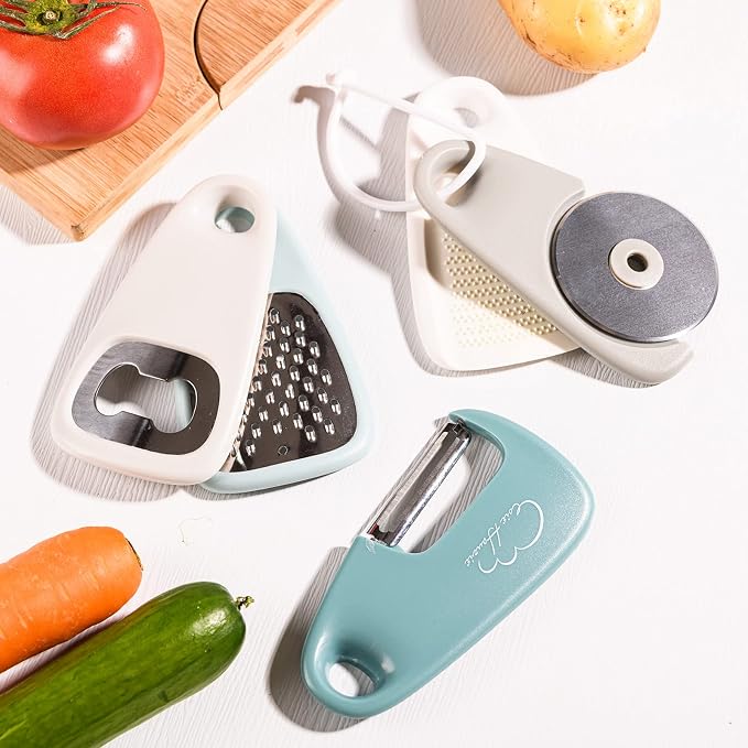 Kitchen Gadgets Set, Stackable for Saving Space, Blue, 5 Pieces | Durable Cooking Tools, Space Saving for Small Kitchen, Accessories for RV Camper Inside, Dishwasher Safe
