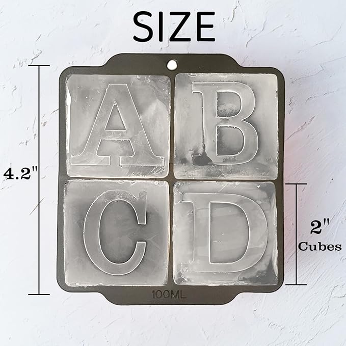 Letter I Monogram Ice Cube Mold Custom Ice Cube Mold 2 Inch Big Initials Silicone Ice Cube Tray Gifts for DAD Gifts for Him