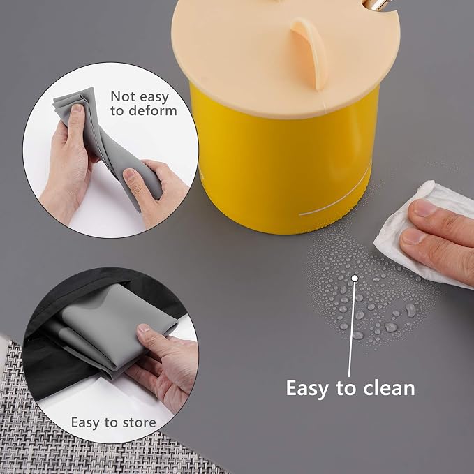 Gartful 3PCS Silicone Sheet for Crafts, Epoxy Resin, Jewelry Casting Molds, Multi-Purpose Counter Pad, Placemat Table Mat, Desk Protector, Nonskid Nonstick, Dark Grey (15.7x11.8 inches)