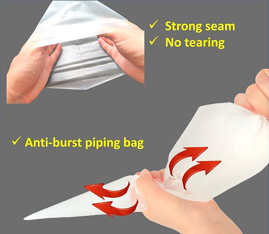 XXL 26 Inch Extra Large Piping Bags,100 Pack Disposable Pastry Bags,Thick Anti-Burst Icing Piping Pastry Bags For Frosting Decorating Cake Cupcake Cookie (26 Inch-100 Pack)
