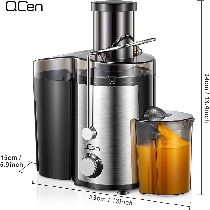 Juicer Machine 800W Centrifugal Juicer with Wide Mouth Feed Chute | For Fruits And Vegetables, Stainless Steel, BPA-Free Parts, Easy To Clean, Fast Juice Extraction, Black