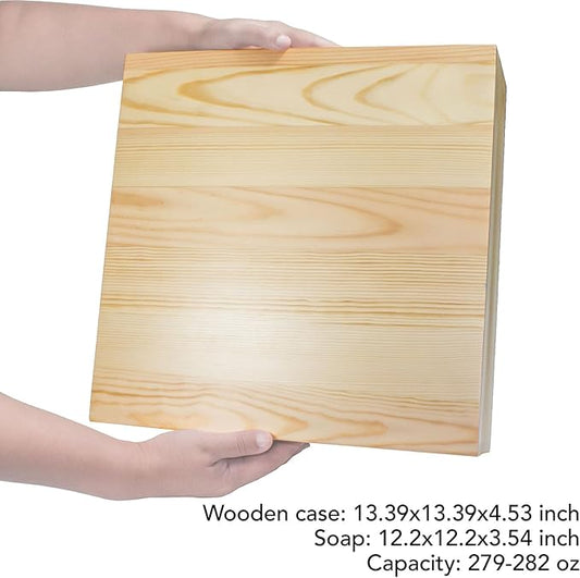 Rectangle Silicone Soap Mold 279oz with Wood Box DIY Tool for Soap Rectangular Loaf Soap Mold 36 Bars White Handmade Loaf Mould (L Box - 8kg)