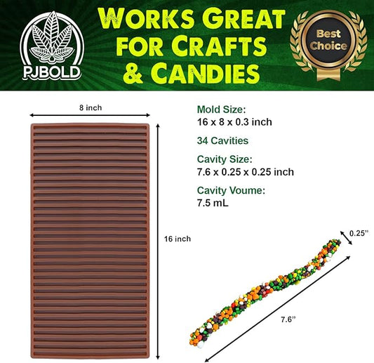 Gummy Candy Rope Mold - 1/3 Sheet Size