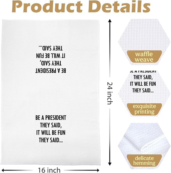 Funny Political Kitchen Towels - Political Gifts Decorative Waffle Dish Towels, Funny Hand Towel, House Warming Gifts Tea Towel, 16x24 Inches