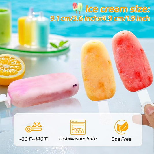 Stackable Popsicles Molds, BPA-Free Popsicle Molds with Sticks | 2-Pack Ice Pop Mold for Homemade Fruit, Yogurt, and Smoothie Popsicles