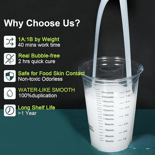 CHANGTIKEJI Silicone Mold Making Kit,48OZ Super Elastic Liquid Silicone for Mold Maker, Fast Cure Translucent Silicone Rubber for Casting Mold,Silicone Mold,Candle Mold,Soap Mold,Food Mold