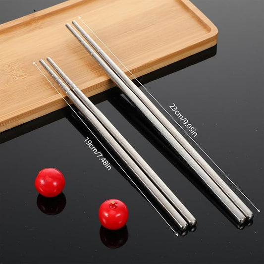 2 Pairs Titanium Alloy Chopsticks 2 Sizes Reusable Chopstick | Non-Slip Portable Dishwasher Chopstick with Carry Case for Travel Camping Home (9inch,7.4inch)