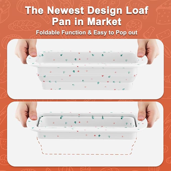 Collapsible Silicone Loaf Pan with Metal Reinforced Frame,Bread Pans for Homemade Bread, Non-Stick Baking Pans, Silicone Baking Mold,Loaf Pans for Baking Bread 9 x 5
