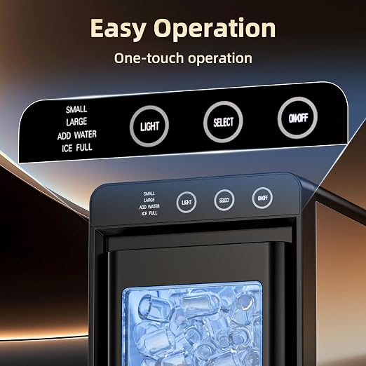 Antarctic Star Ice Maker, Portable Ice Machine with Self-Cleaning Function, 8 Cubes in 6 Mins Fast Countertop Ice Making, Compact Ice Maker for Home, Kitchen, RV, Travel, Matte Black