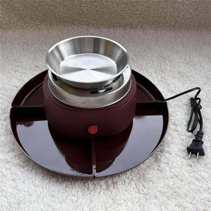 Electric Flameless Roaster with 4 Detachable Trays Marshmallow Roaster Kit for Indoor Holiday Wedding Parties- Reddish Brown