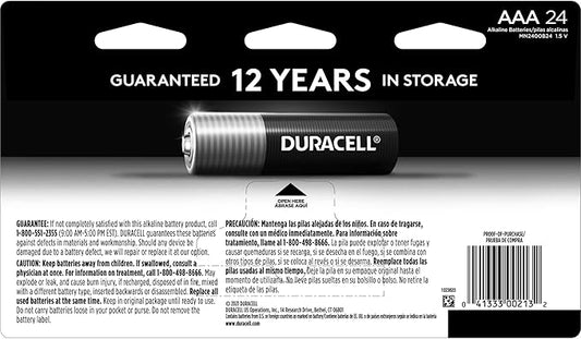 Duracell Coppertop AAA Batteries with Power Boost Ingredients, 24 Count Pack Triple A Battery with Long-Lasting Power, Alkaline AAA Battery for Household and Office Devices