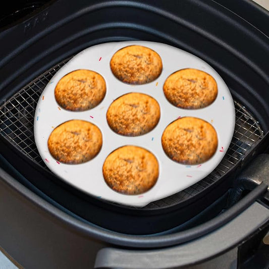Silicone Egg Bite Molds Air Fryer Muffin Pan for Baking Non-Stick Silicone Egg Molds 7 Cups Air Fryer Cupcake Mold for Mini Muffins, Tart, Mini Cupcake BPA Free