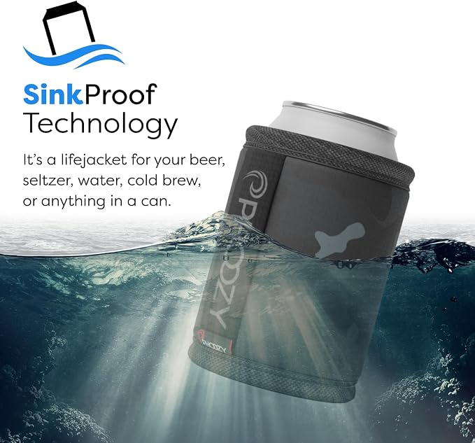 PHOOZY Insulated Can Cooler for 12 oz Cans - Patented Drink Sleeve with NASA-Inspired Technology - Keeps Beer, Soda & Sparkling Water Cold Longer - Lightweight Outdoor Can Holder - Black Camo