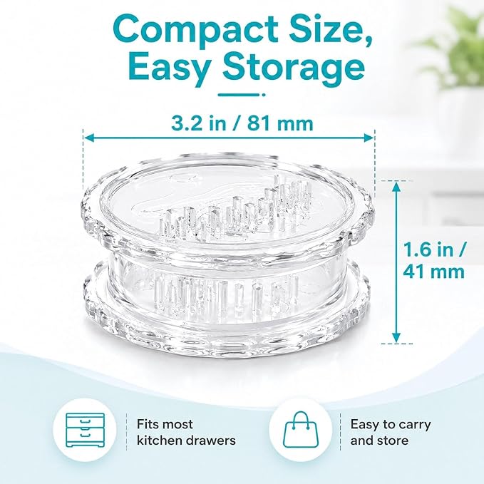2PCS Clear Manual Garlic Twister and Ginger Mincer Tool, Manual Garlic Twister and Mincer, Garlic Crusher, Garlic Grinder, Compact Garlic Mincer Tool, Ginger, Herbs