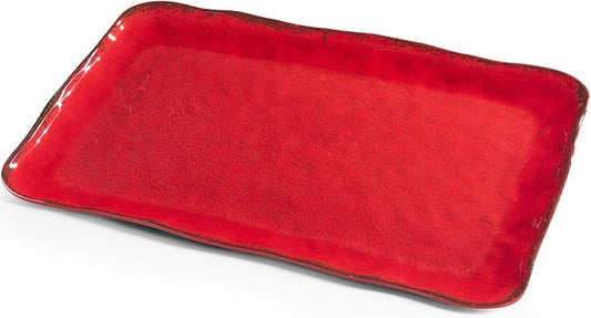 LEHAHA Christmas Melamine Platters for Serving Food, Colored Serving Trays, 17.5 x 10 Rectangular Turkey Serving Tray, Set of 2, Perfect for Outdoor, Christmas Parties, Restaurant, Dishwasher Safe