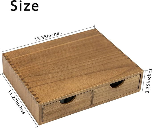 Wooden K Cup Organizer Coffee Pod Storage Box, Coffee Pods and Tea Organizer Holder, K Pod Drawer Coffee Maker Machine Stand, Organizador De Cafe, Kcup Drawer Organizer Under Brewer, 30 Pod Capacity