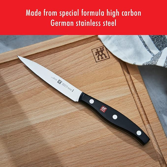 ZWILLING Twin Signature 4-inch Razor-Sharp German Paring Knife, Made in Company-Owned German Factory with Special Formula Steel perfected for almost 300 Years, Dishwasher Safe
