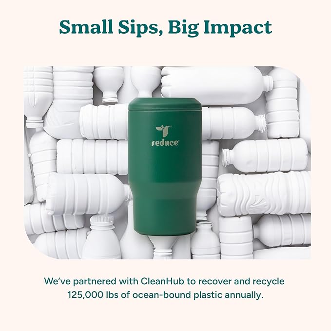 Reduce 4-in-1 Drink Cooler - Versatile Can & Bottle Holder with Vacuum Insulation - Keeps Drinks Cold Up to 4 Hours - Includes Bottle Opener - Fits Cupholders & Dishwasher Safe - 14oz - Big Green