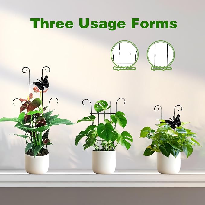 23 Inch Plant Trellis for Potted Plants, Sturdy Metal Houseplant Trellis for Climbing Plants Indoor Outdoor, Rust-Resistant Plant Support for Monstera Pothos Ivy, 2 Pack (2, 23inch)