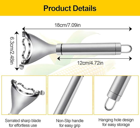 2 Pcs Corn Peeler, Corn Stripper Corn Cob Stripper Tool,Corn Stripper for Corn on the Cob Remover Tool,Corn Thresher with Ergonomic Handle,Kitchen Gadget