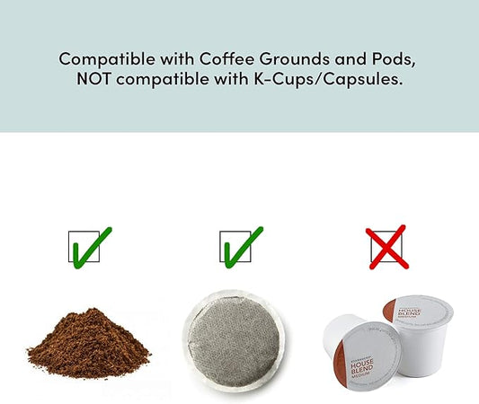 Elite Gourmet EHC112 Personal Single-Serve Compact Coffee Maker Brewer Includes 14Oz. Thermal Travel Mug with Stainless Steel Interior, Compatible with Coffee Grounds, Reusable Filter, Black