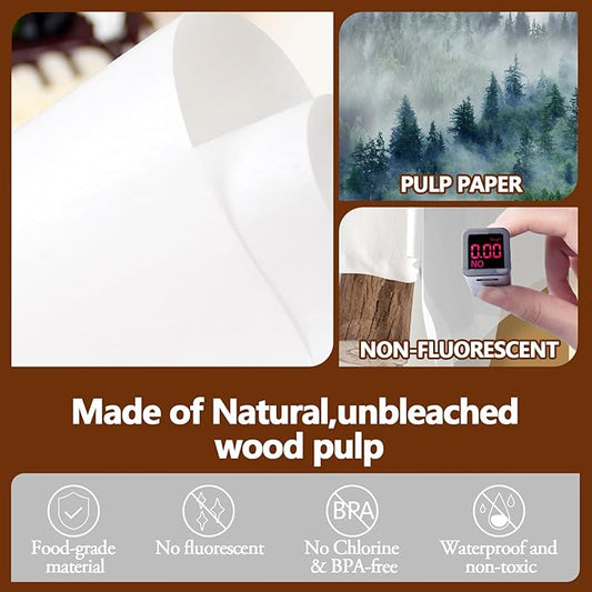 200PCS Thickened Precut Parchment Paper Sheets, 9×13 In Heavy Duty Non-Toxic & Unbleached Parchment Baking Paper for Baking, Grilling, Non-Stick & Comes in Convenient Packaging, White