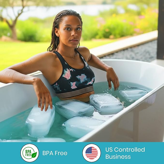 Extra Large Ice Block Mold (3-Pack) β 8 lbs Silicone Ice Brick Maker for Ice Bath & Cold Plunge β Giant Cube for Recovery, Muscle Relief & Coolers, Dishwasher Safe