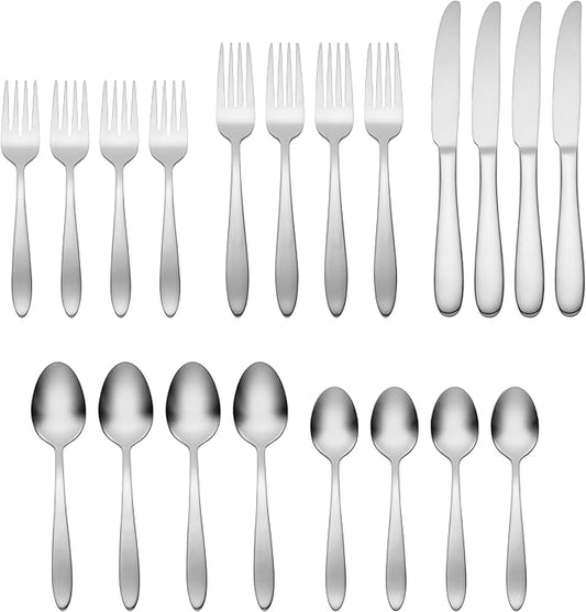 Oneida 895998 Mooncrest Satin 20 Piece Everyday Flatware Set